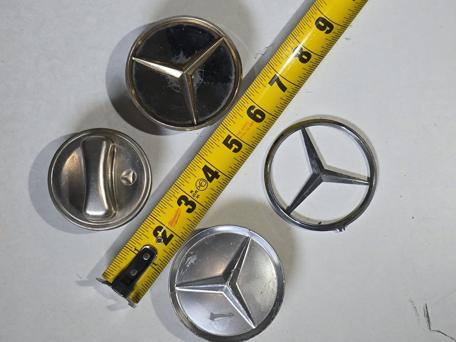 Mercedes-Benz Vintage Chrome Wheel Center Cap Hub Emblems Mixed Lot