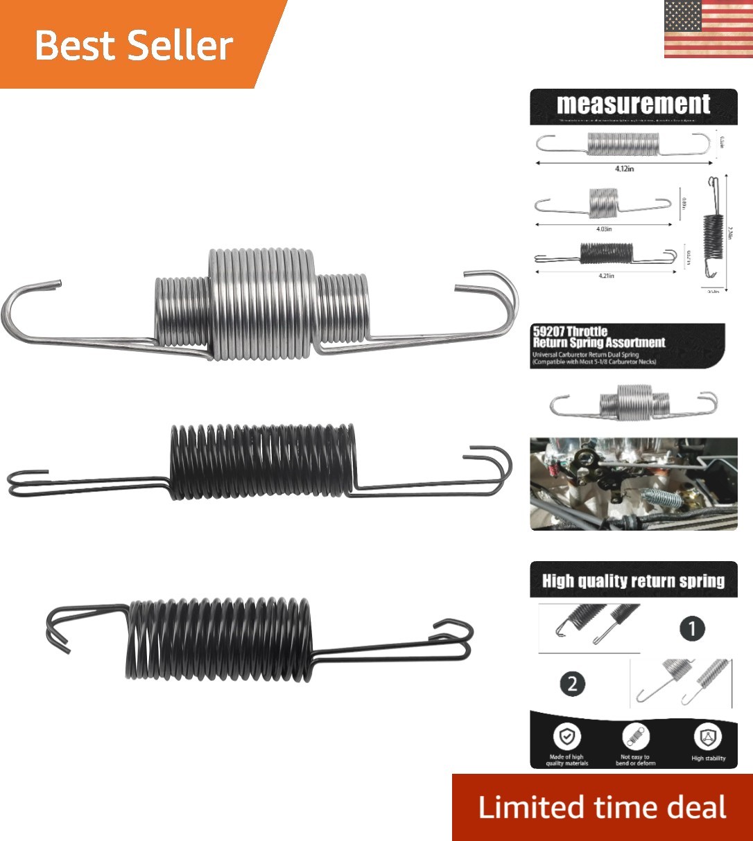 Universal Carburetor Return Spring Assortment - Durable & Stable Dual Springs