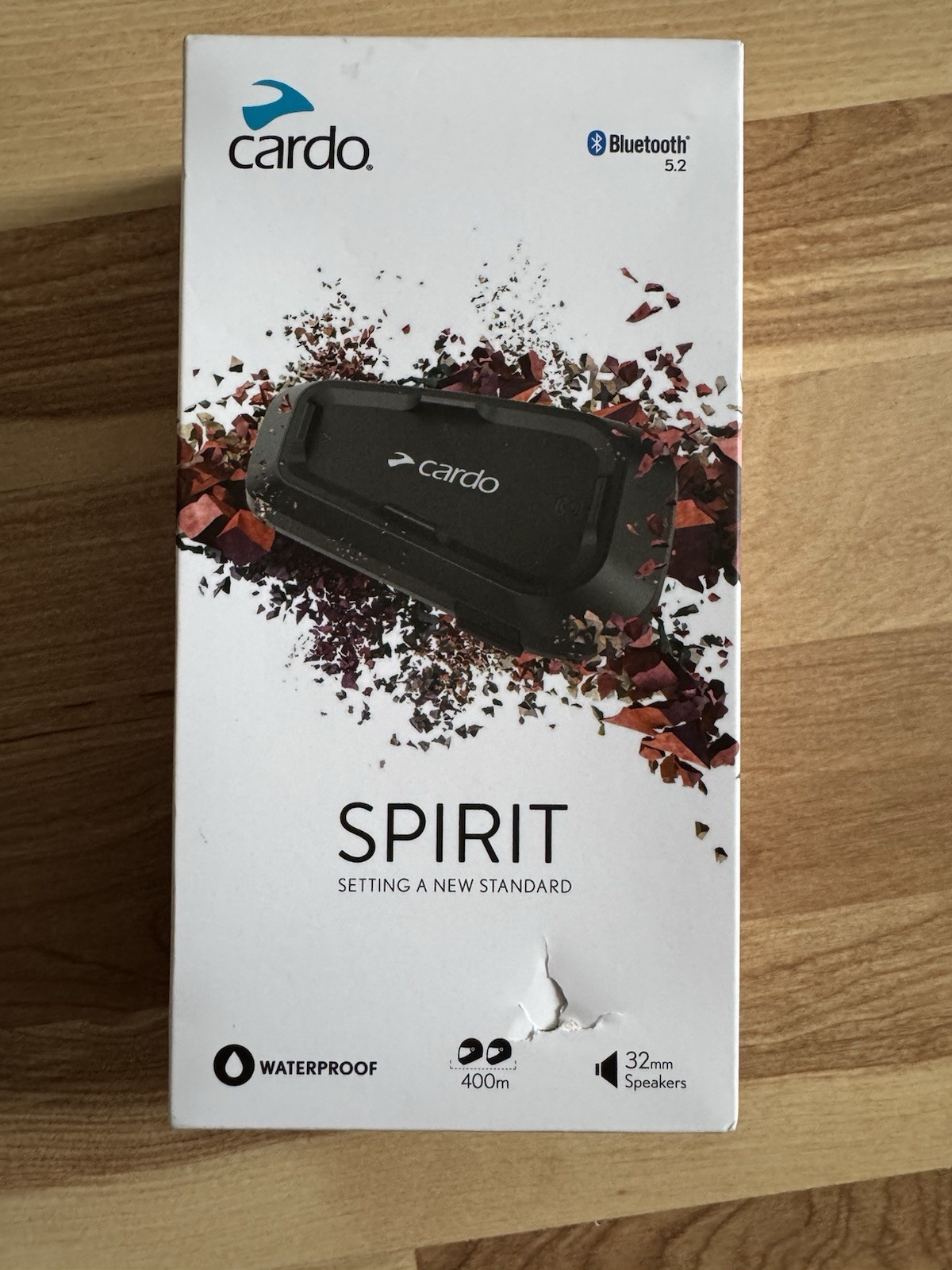 Cardo Spirit Single Bluetooth Motorcycle Intercom SPRT0001 - New Open Box