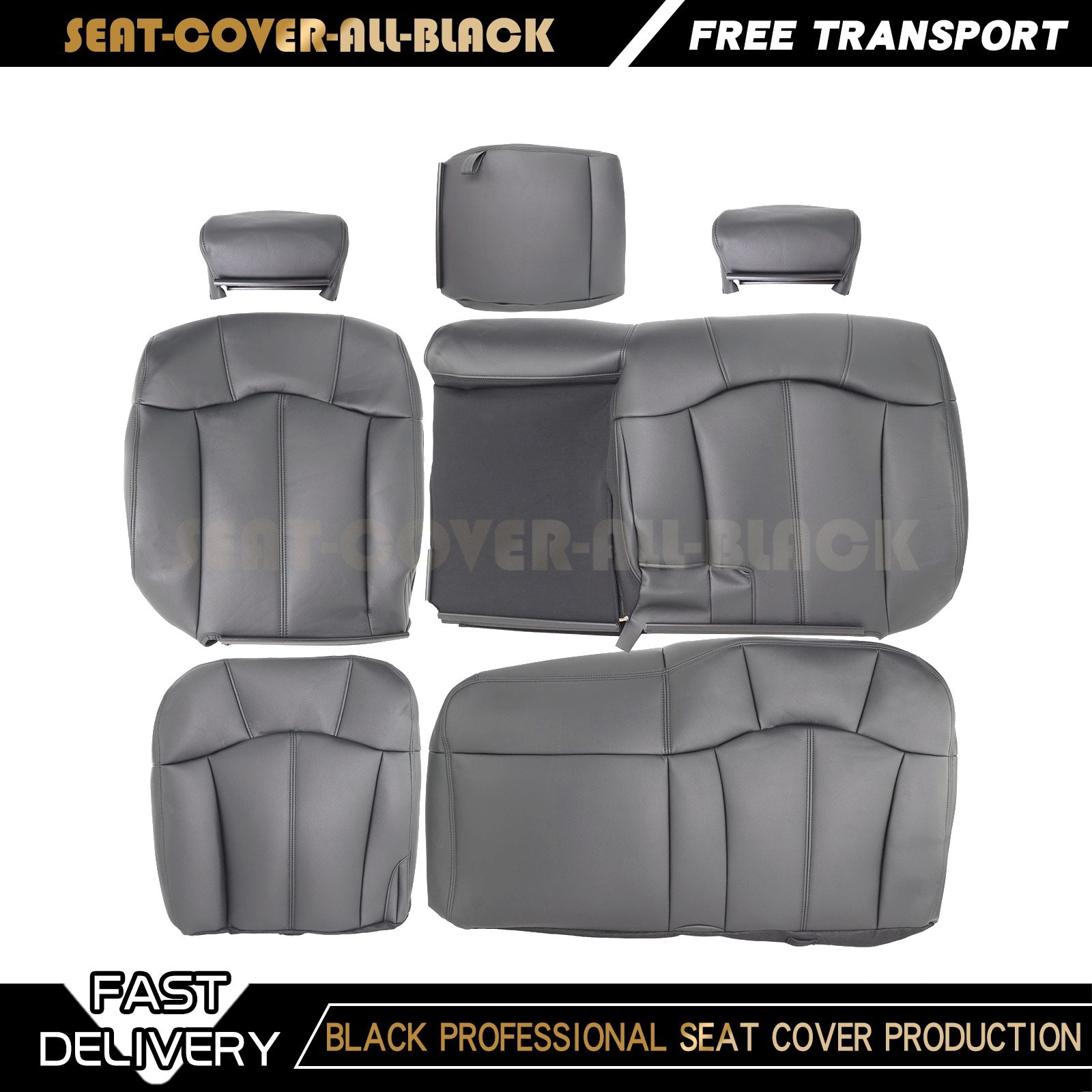 1999 - 2002 For Chevy Silverado Tahoe Suburban Rear Row Seat Cover Dark Gray