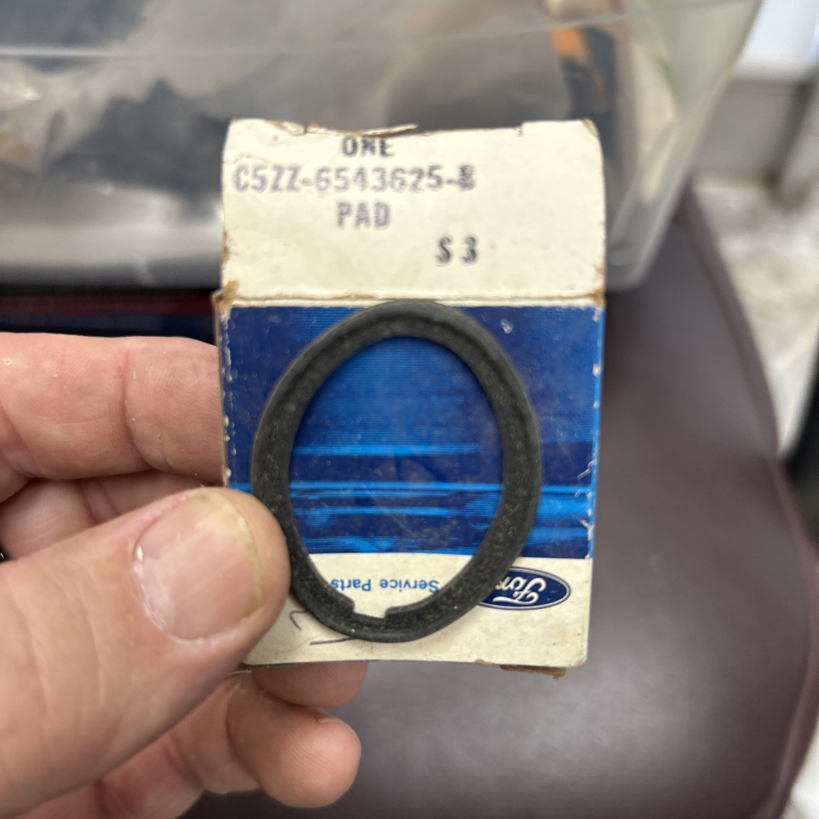 NOS 1964-1966 Ford Mustang Trunk Lock Bezel Body Pad NOS 1964-1966 Ford Mustang Trunk Lock Bezel Body Pad