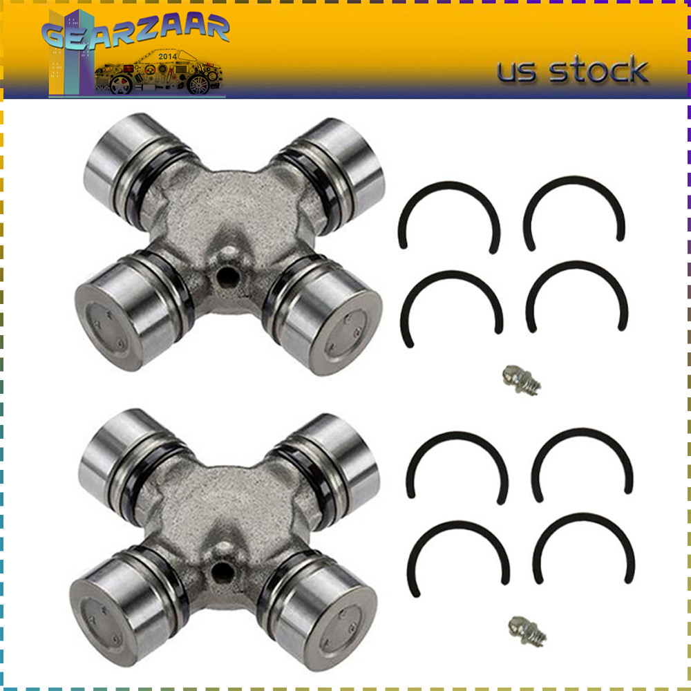 2x Premium Driveshaft Universal Joints Pair Front or Rear Moog 534G Greaseable