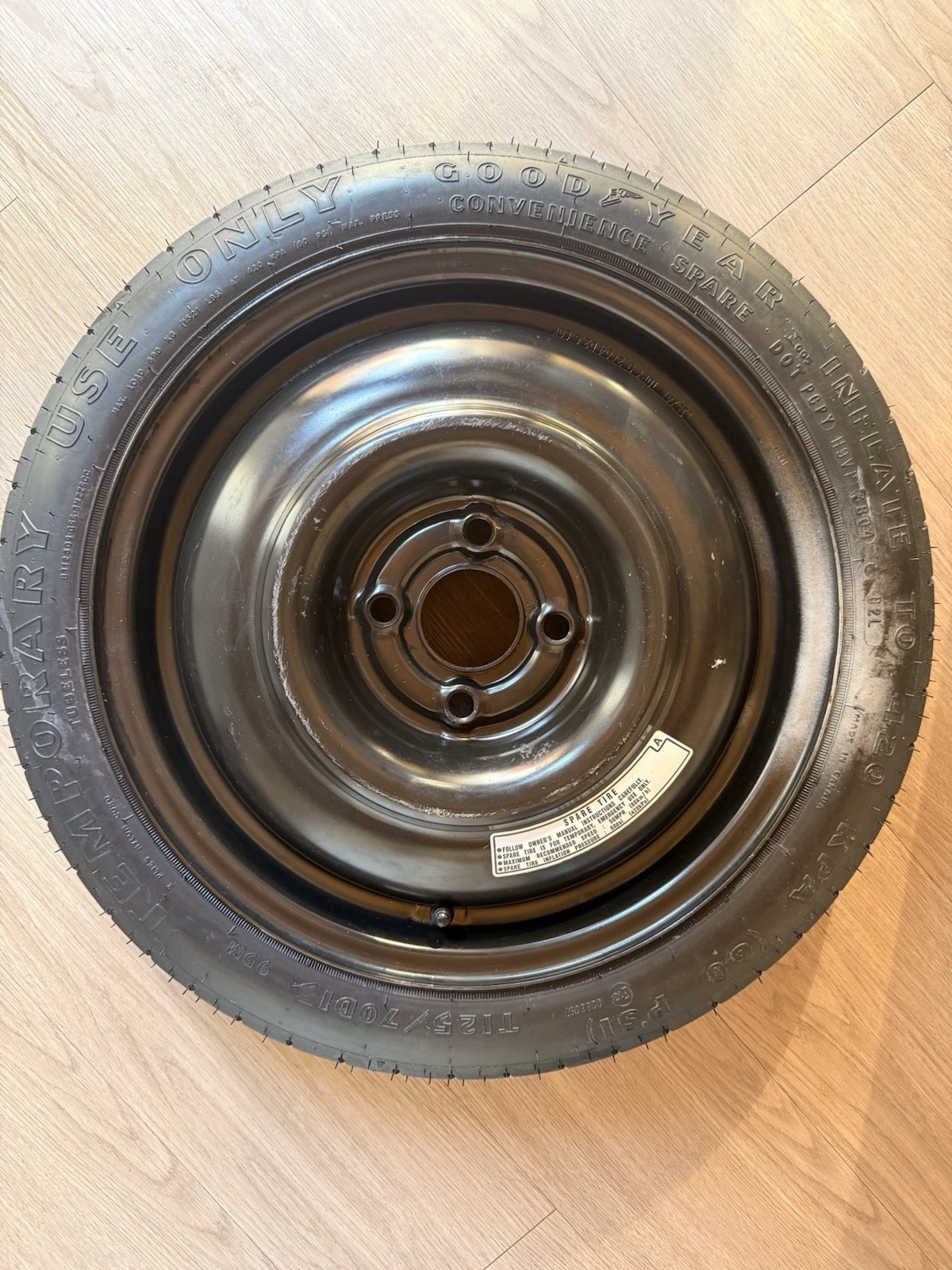 Goodyear Spare Tire Donut T125/70D15 4x100 Fits Honda Toyota Nissan Mazda OEM Goodyear Spare Tire Donut T125/70D15 4x100 Fits Honda Toyota Nissan Mazda OEM