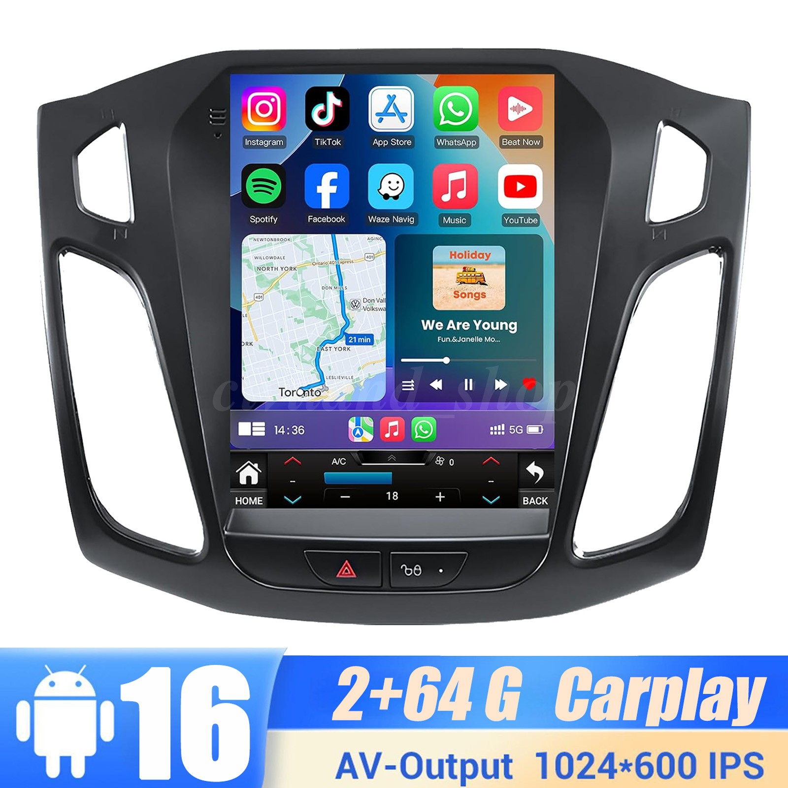 64G Apple Carplay For Ford Focus 2012-2018 Radio Stereo Android 16 GPS Cam 64G Apple Carplay For Ford Focus 2012-2018 Radio Stereo Android 16 GPS Cam