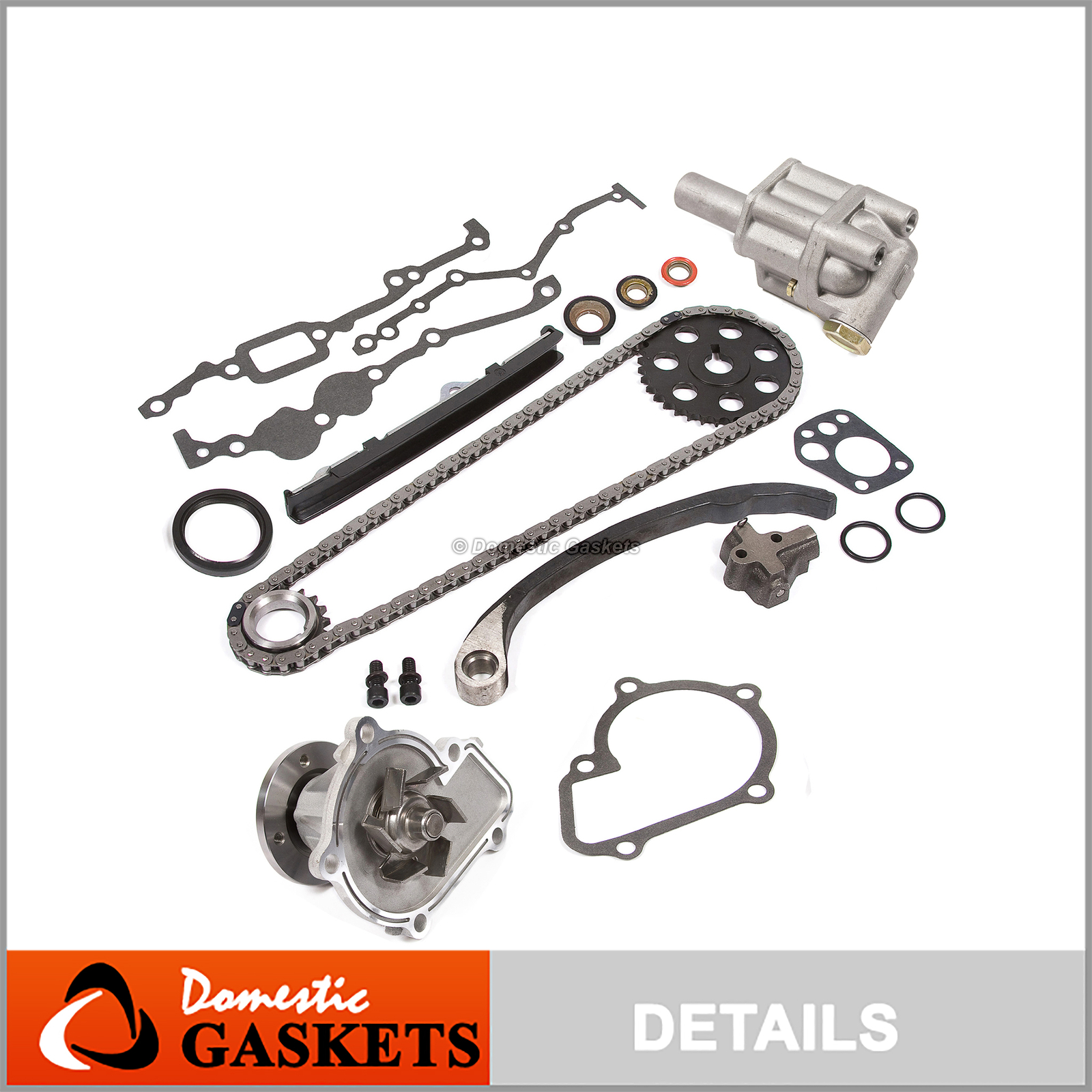 Fit 89-97 Nissan 240SX D21 Pickup 2.4L Timing Chain Kit+Oil&Water Pump KA24E