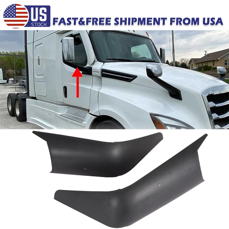 For 2018-2023 Freightliner New Cascadia LH&RH Side Black Door Mirror Arm Cover