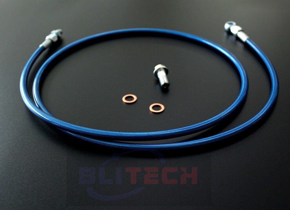 For 92-00 HONDA CIVIC 94-01 Acura D16 B18 Blitech Stainless Clutch Line Kit Blue