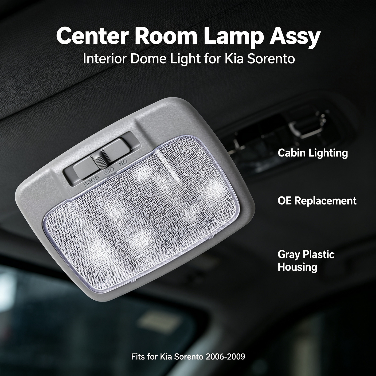 GENUINE OEM FOR KIA SORENTO 06 -08 INTERIOR DOME LIGHT GRAY 92850 3E500CY 1PC GENUINE OEM FOR KIA SORENTO 06 -08 INTERIOR DOME LIGHT GRAY 92850 3E500CY 1PC