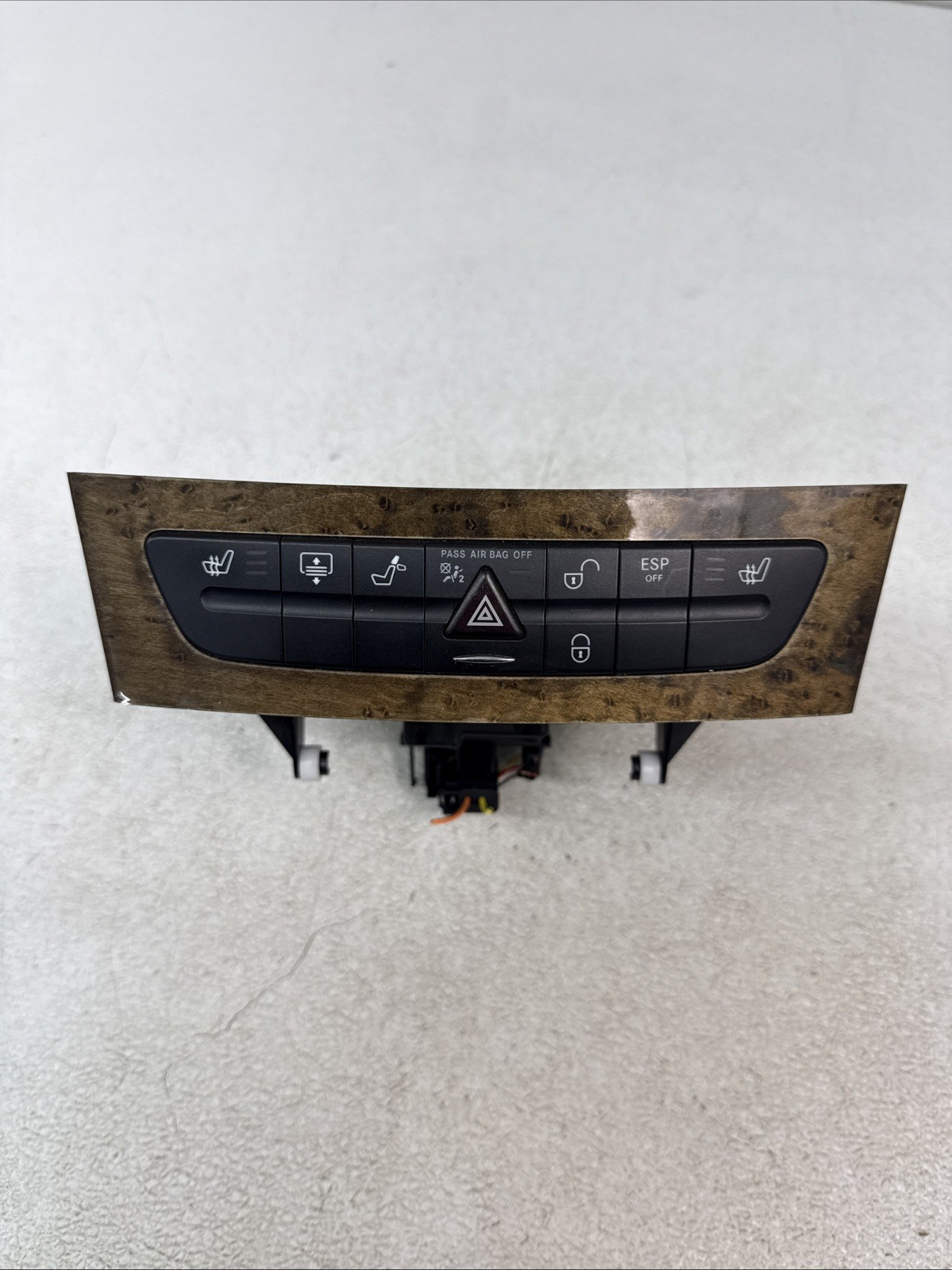 07-09 Mercedes W211 E350 E550 Seats Hazard Door Lock Switch Panel Birds Eye OEM