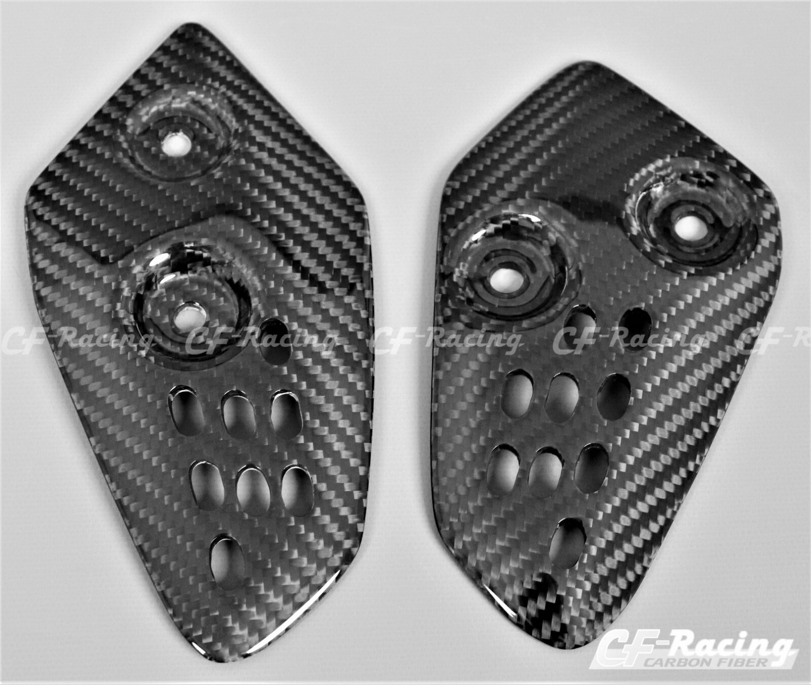 2014-2020 Yamaha FZ-07, MT-07 Heel Plates - 100% Carbon Fiber 2014-2020 Yamaha FZ-07, MT-07 Heel Plates - 100% Carbon Fiber