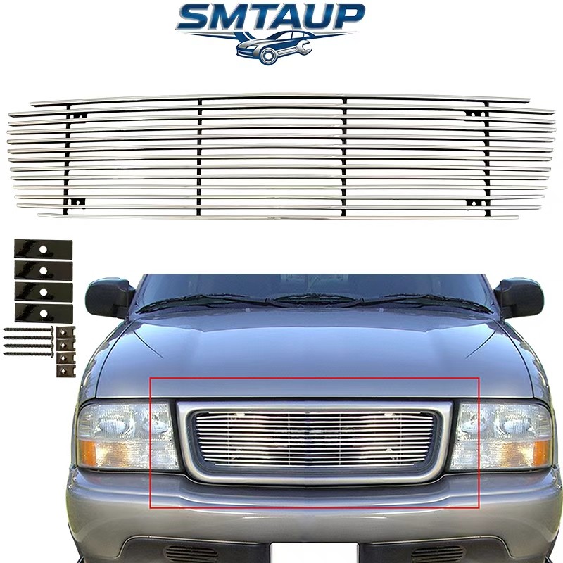 Grille Insert For 1998-2003 GMC Jimmy/Sonoma Front Polished Billet Grill Chrome