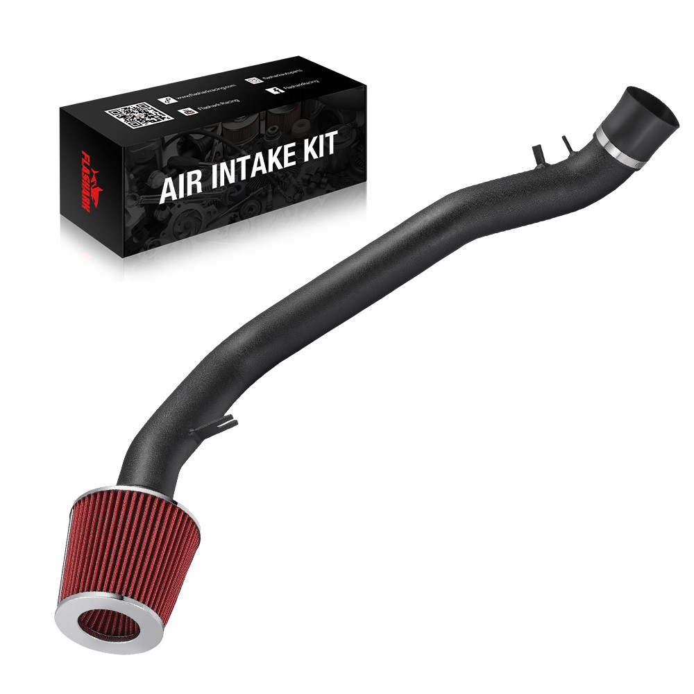 Fits 90-93 Acura Integra 1.7L 1.8L Cold Air Intake Kit Black w/ Red Dry Filter