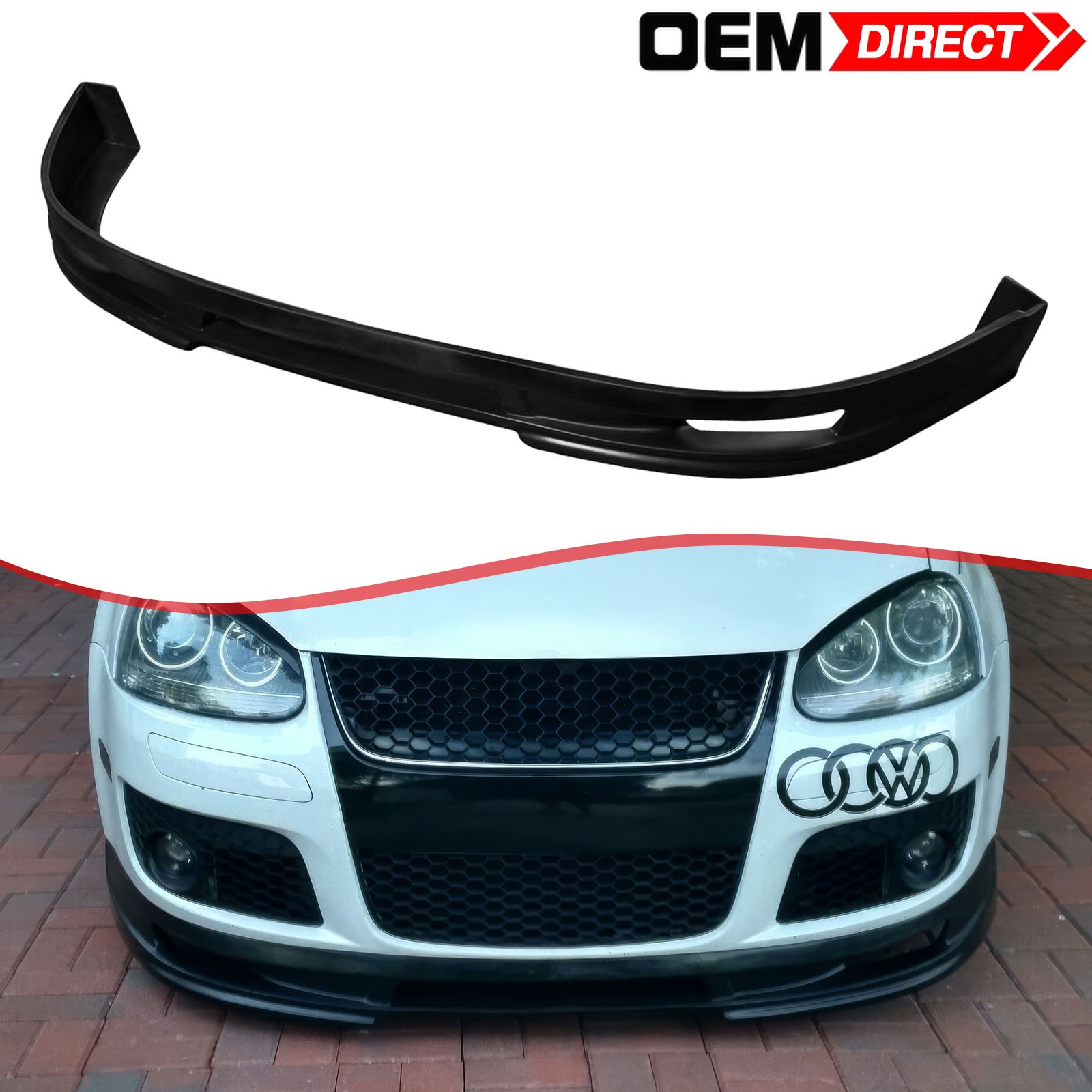 Fits 06-10 Volkswagen Golf GTI MK5 Type A Jetta Front Bumper Lip Spoiler - PU