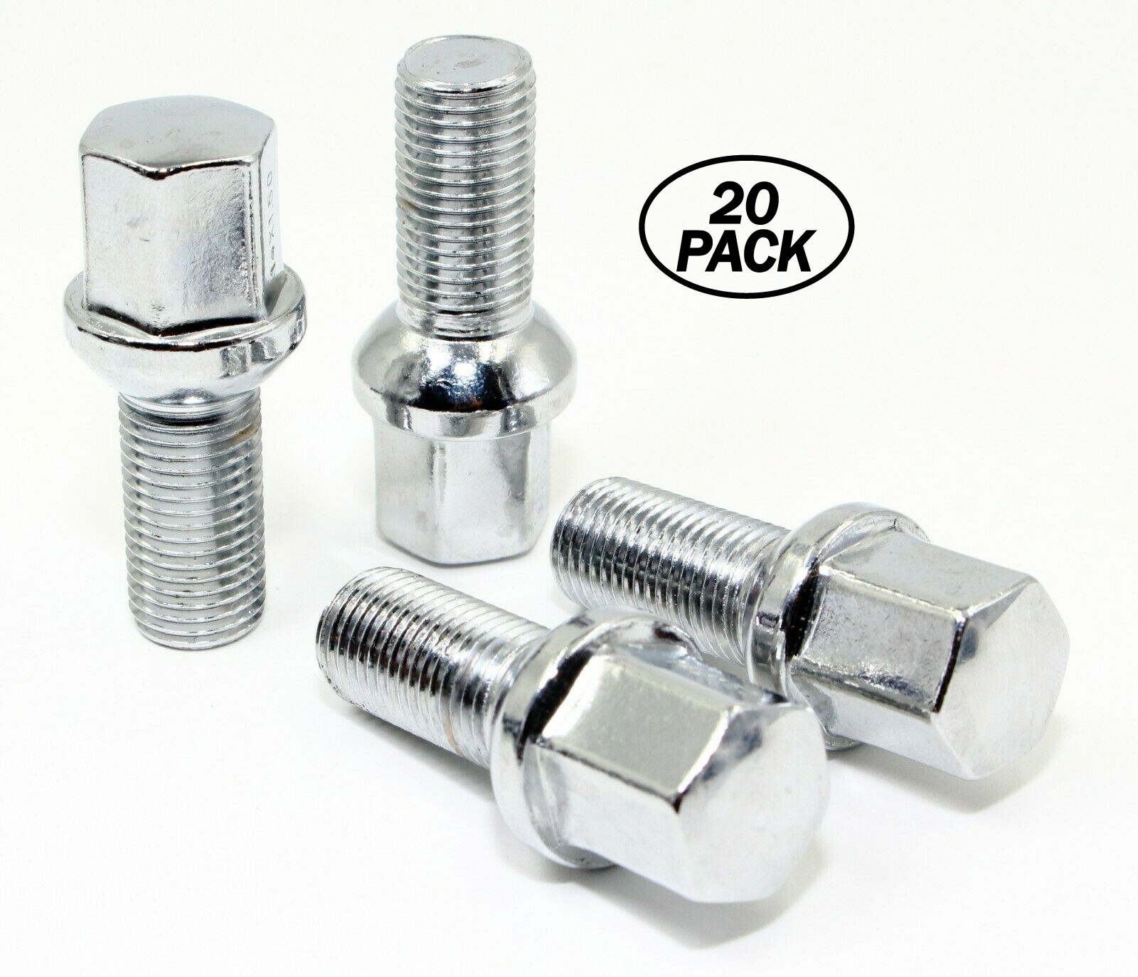 20 14x1.5 28mm Chrome Lug Bolts Ball Seat for Mercedes C CLA CLS E SL SLC Class