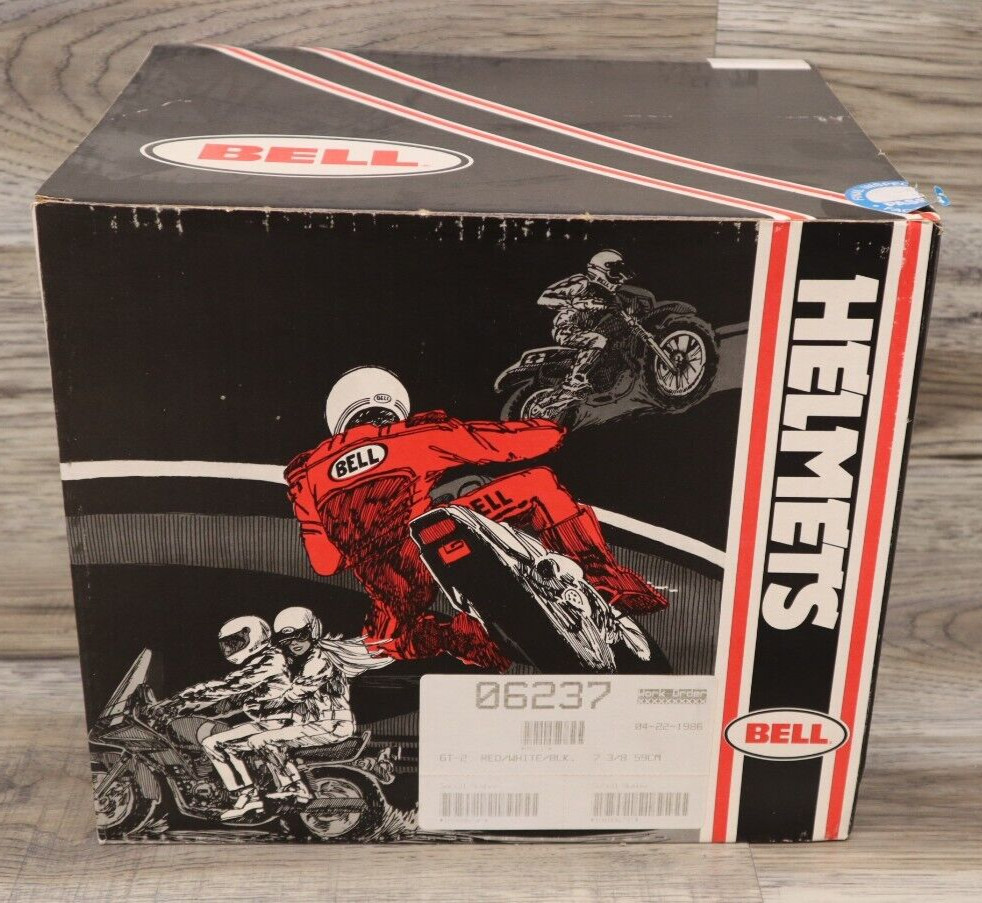 Vintage NOS Bell 1986 GT2 Full Face 7 3/8 Helmet w/ Push Flip Shield 06237