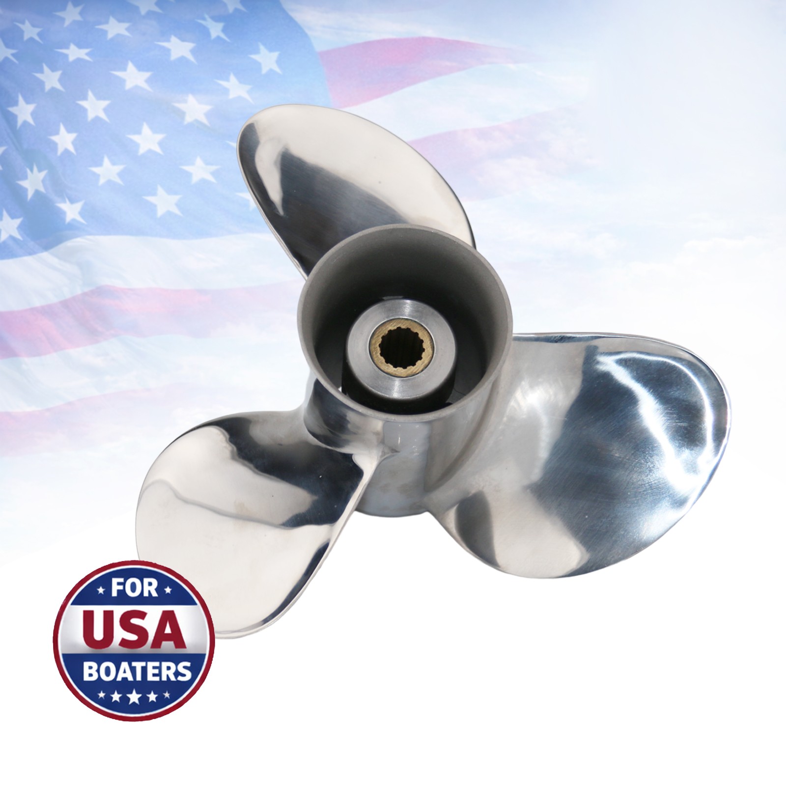 9.25 x 10 Stainless Steel Propeller For Mercury Tohatsu Nissan Outboard 9.9-20HP