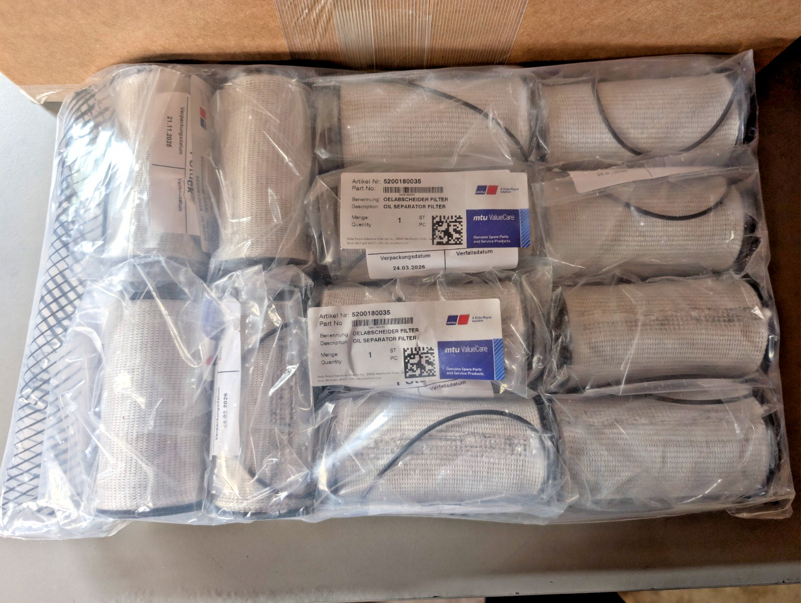 OEM 5200180035 Genuine  MTU / Rolls Royce Qty 12x Oil Separator Filter's