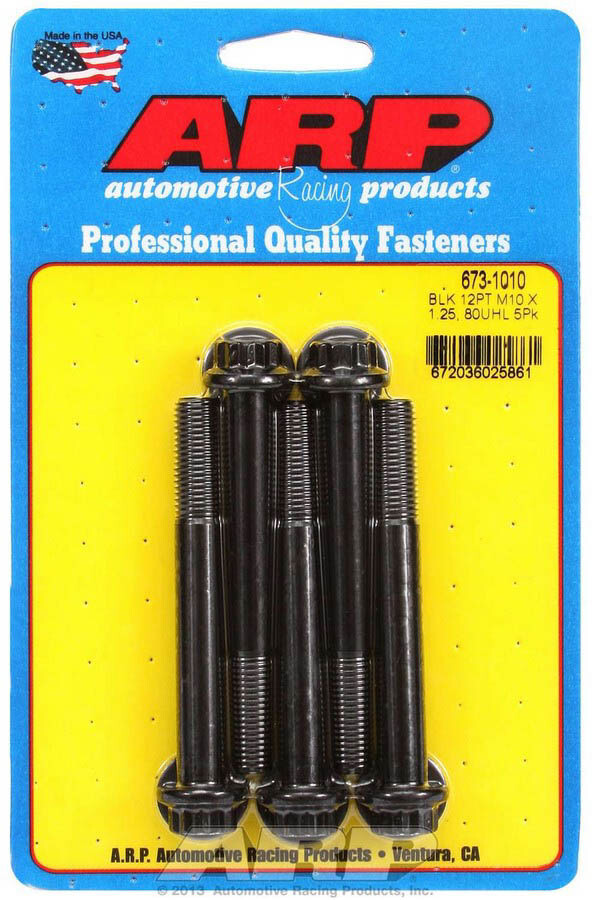 ARP Bolt Kit 12pt 5pk 10mm x 1.25 x 80mm ARP Bolt Kit 12pt 5pk 10mm x 1.25 x 80mm