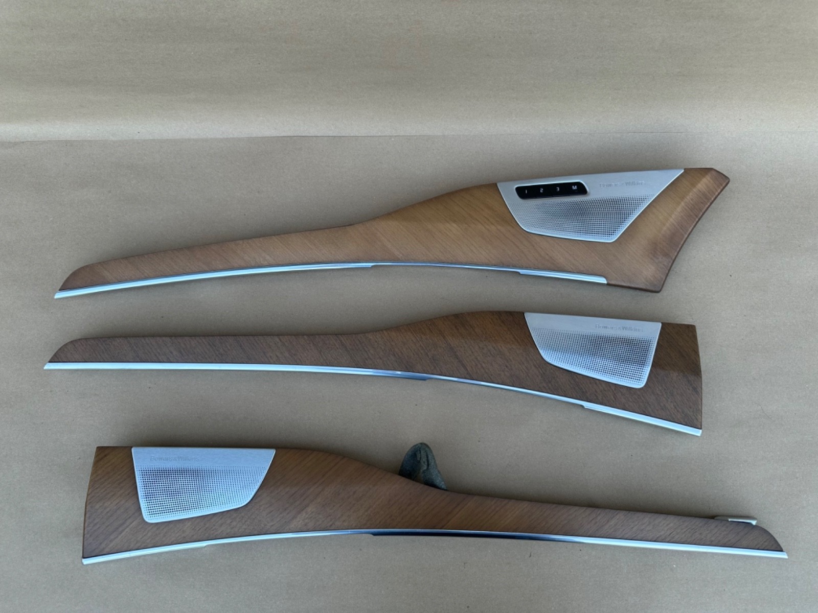 2017-2022 Volvo XC90 S90 V90 OEM Bowers & Wilkins Door Wood Trims Set of 3 PCS