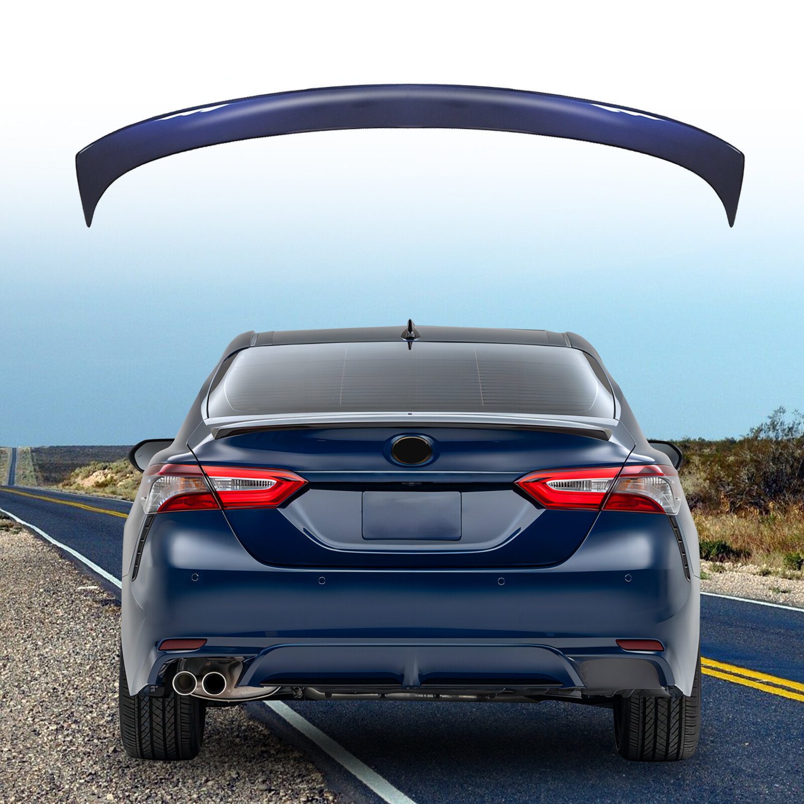 For 2018-2024 Toyota Camry Style Rear Trunk Spoiler Wing Lip 8W7 Blue