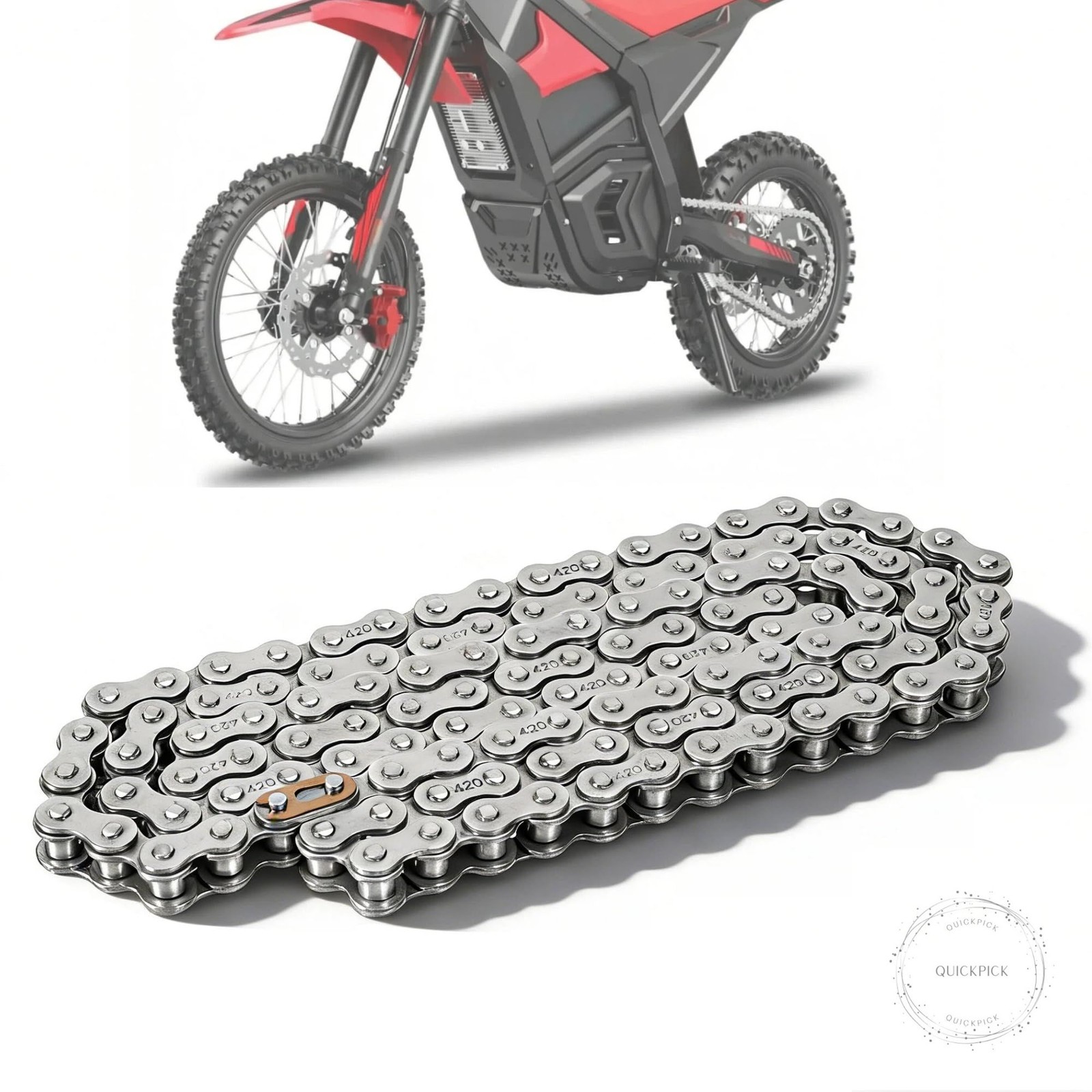 Heavy Duty Dirt Bike Chain for Yozma in 10, Carbon Steel Electric Bike Chain for