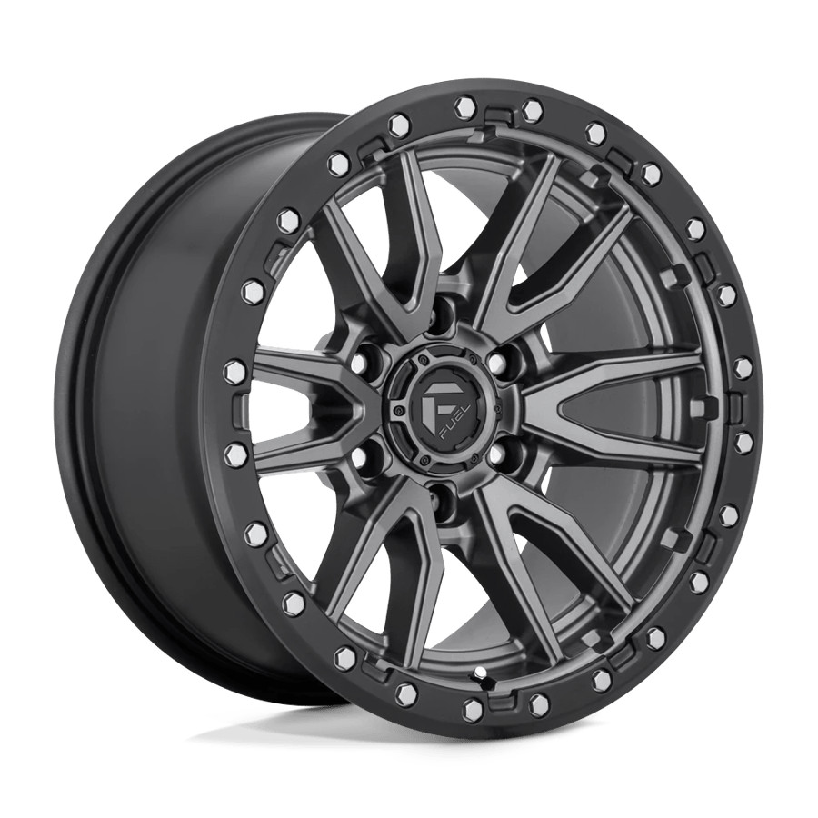 17x9 Fuel Wheels D680 Rebel Matte Gun Metal Black Bead Ring Rims 6x139.7 (1pc)