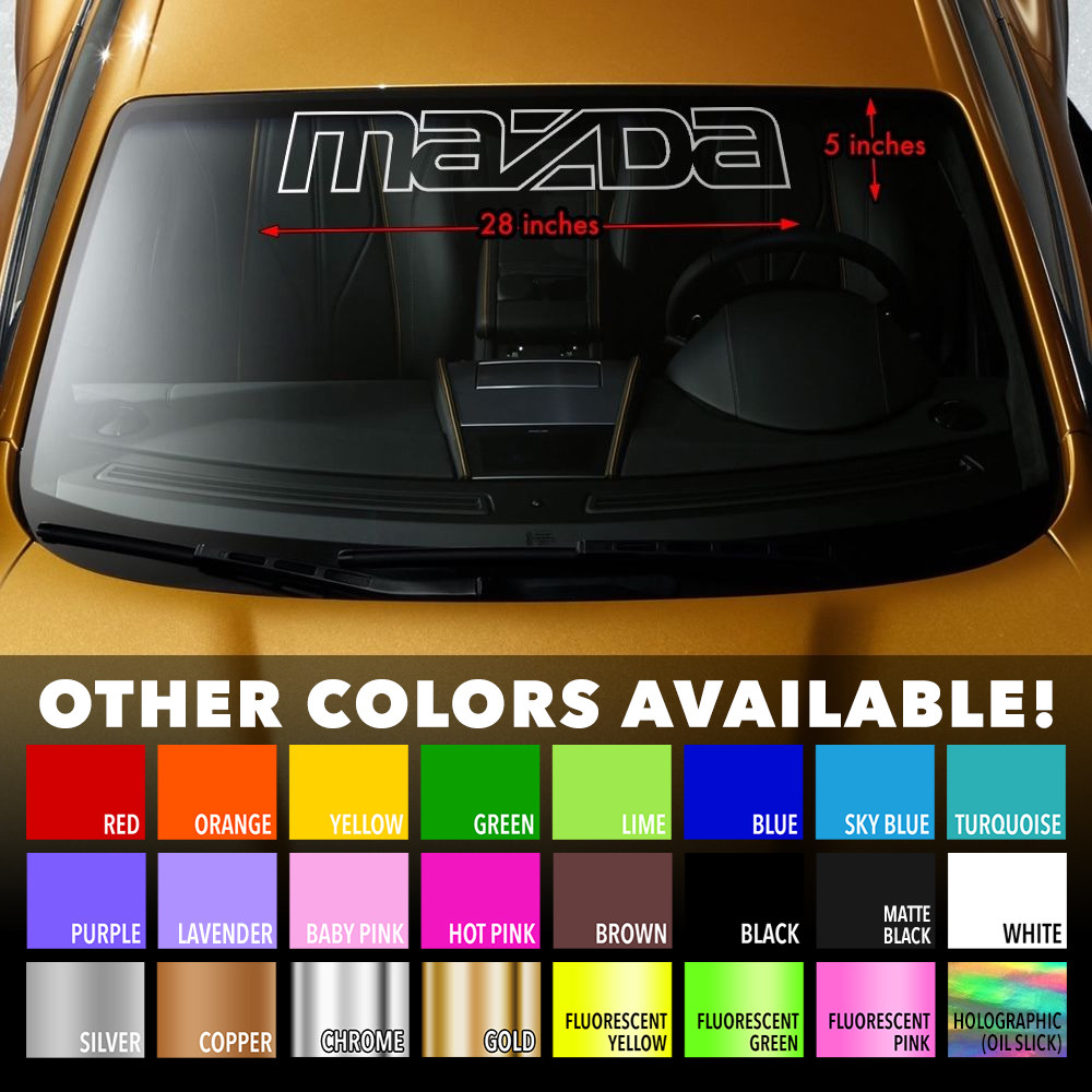 MAZDA OUTLINE Windshield Banner Vinyl Long Lasting Decal Sticker 28\