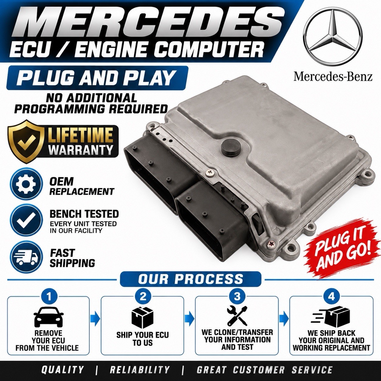 2006-2009 Mercedes C280 C350 CLK350 ECU ECM Engine Computer Module AH3368 DG