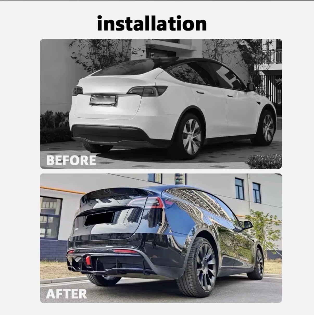 Surround Bodykit for tesla Model Y Car Rear Lips with LED Lights