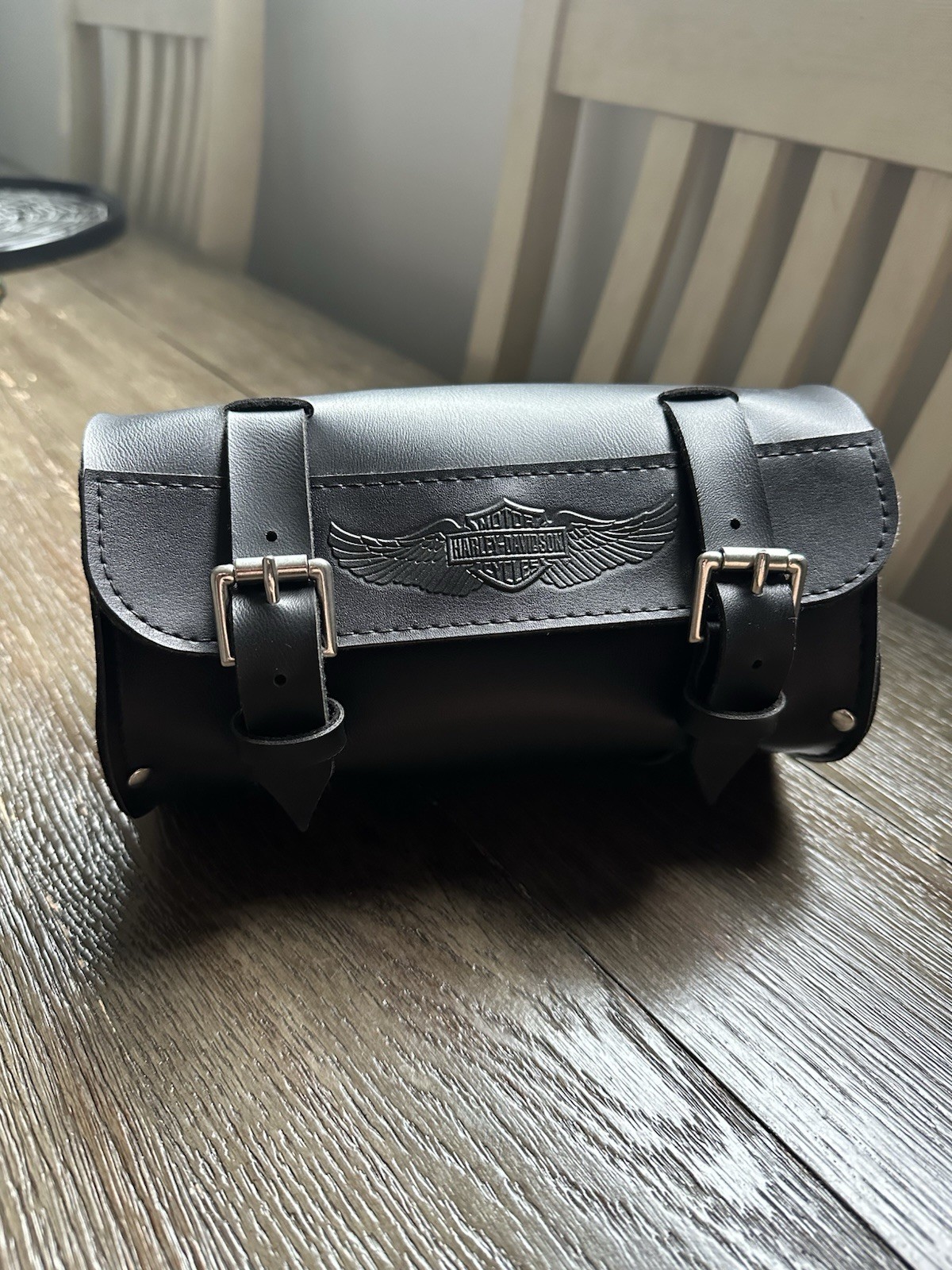 Harley-Davidson Black Leather Handlebar Bag 6.5x4 Genuine Harley-Davidson Black Leather Handlebar Bag 6.5x4 Genuine