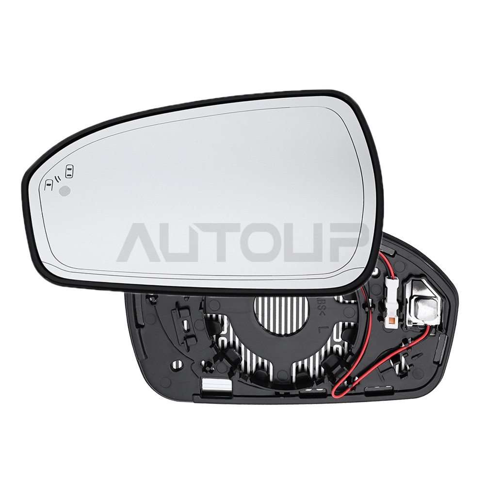 For 2013-21 Ford Fusion Driver Side Mirror Glass Heated w/ Blind Spot Detect