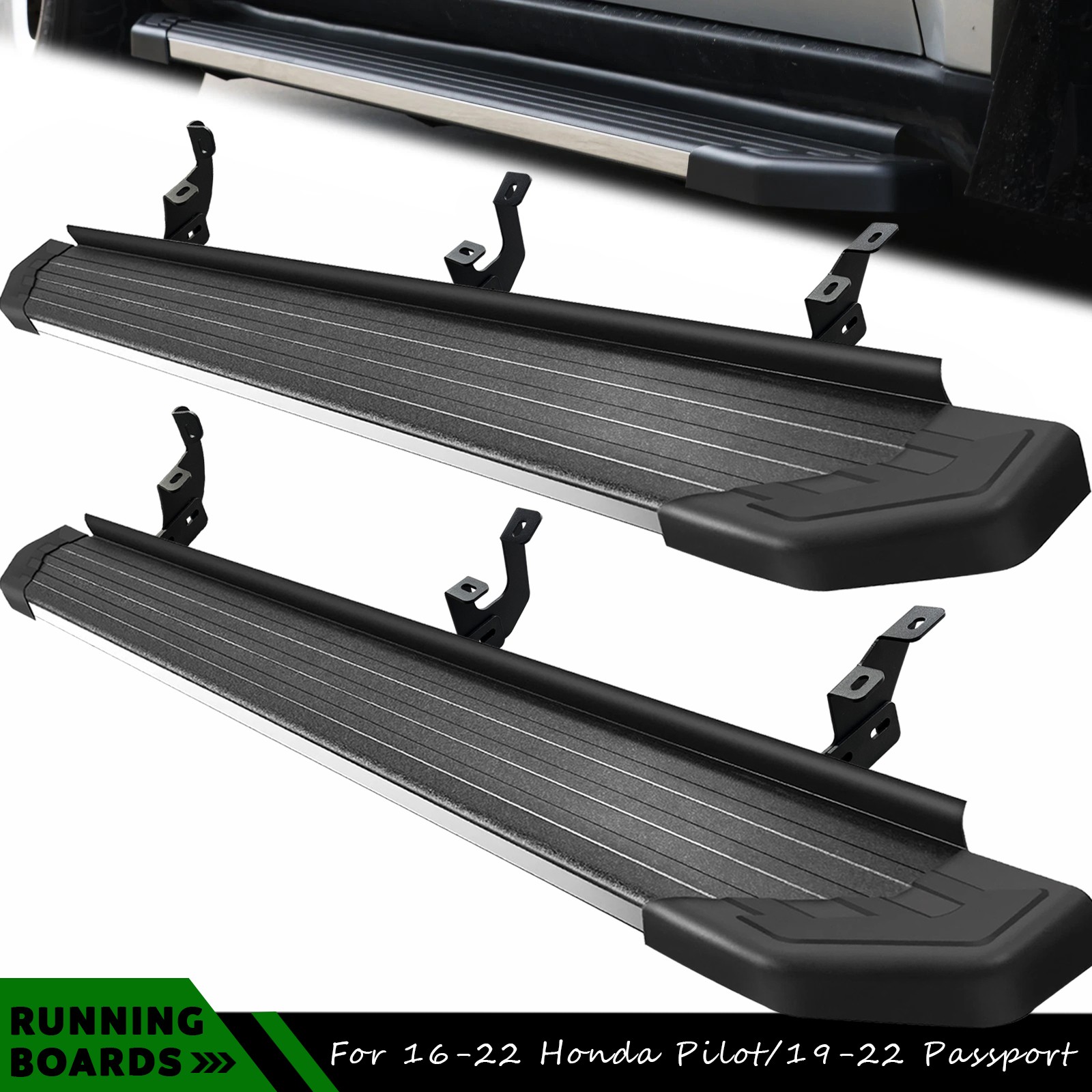 Running Board For 16-22 Honda Pilot/19-22 Passport Rail Bar S/S Edge Steps