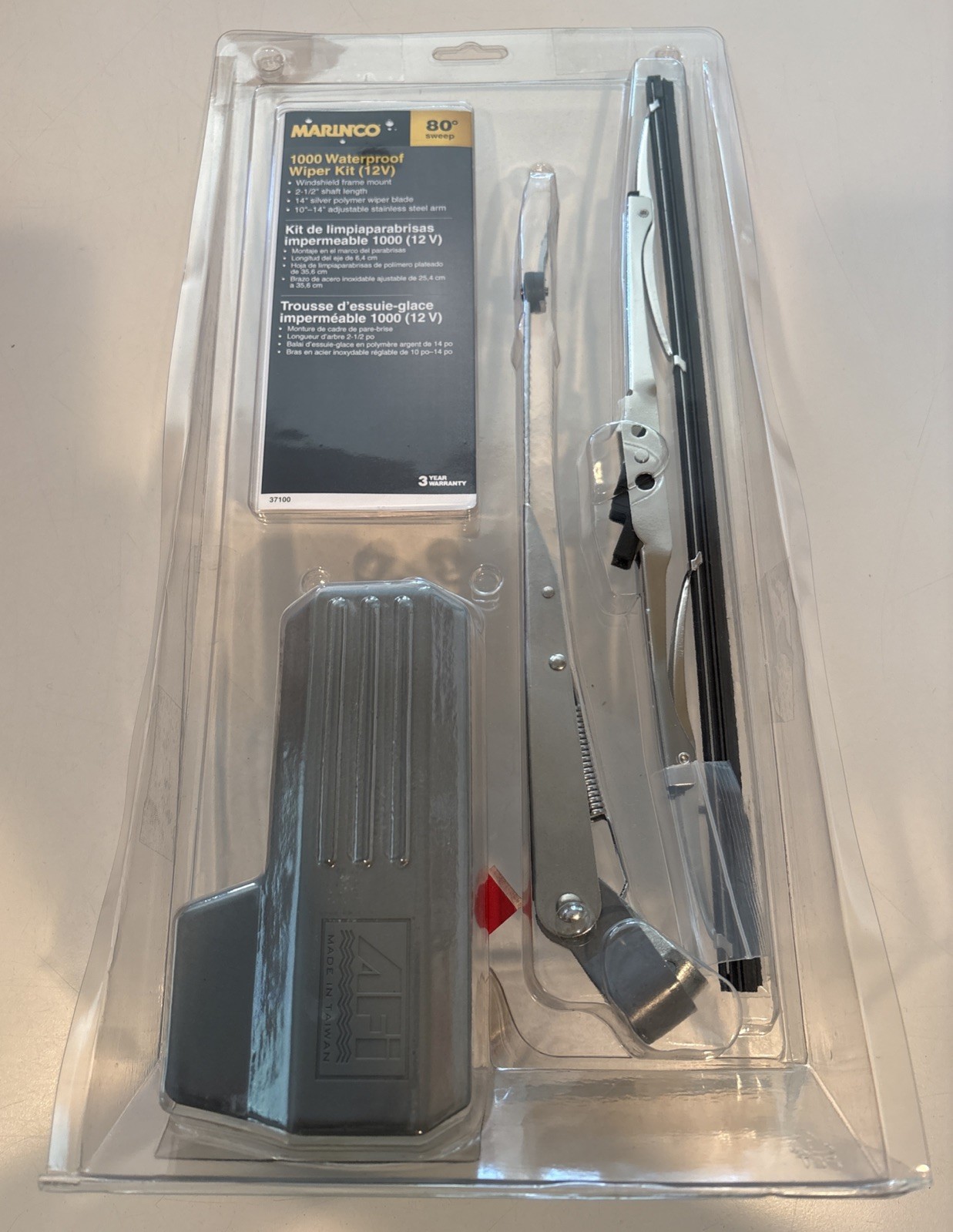 Marinco 37100 1000 Series Wiper Kit, 12V, 2.5 Shaft, 80 Degree / NEW IN MFG PKG Marinco 37100 1000 Series Wiper Kit, 12V, 2.5 Shaft, 80 Degree / NEW IN MFG PKG