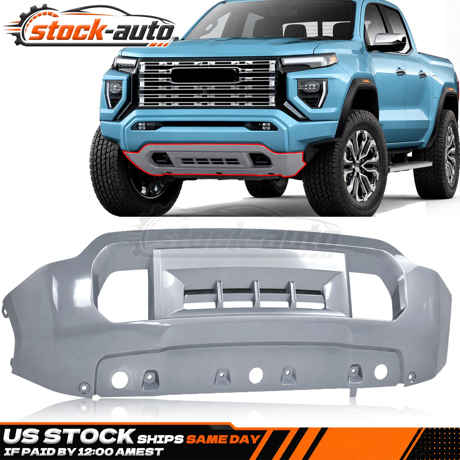 For 2023 2024 2025 GMC Canyon Front Bumper Fascia Lower Molding Cover Silver New