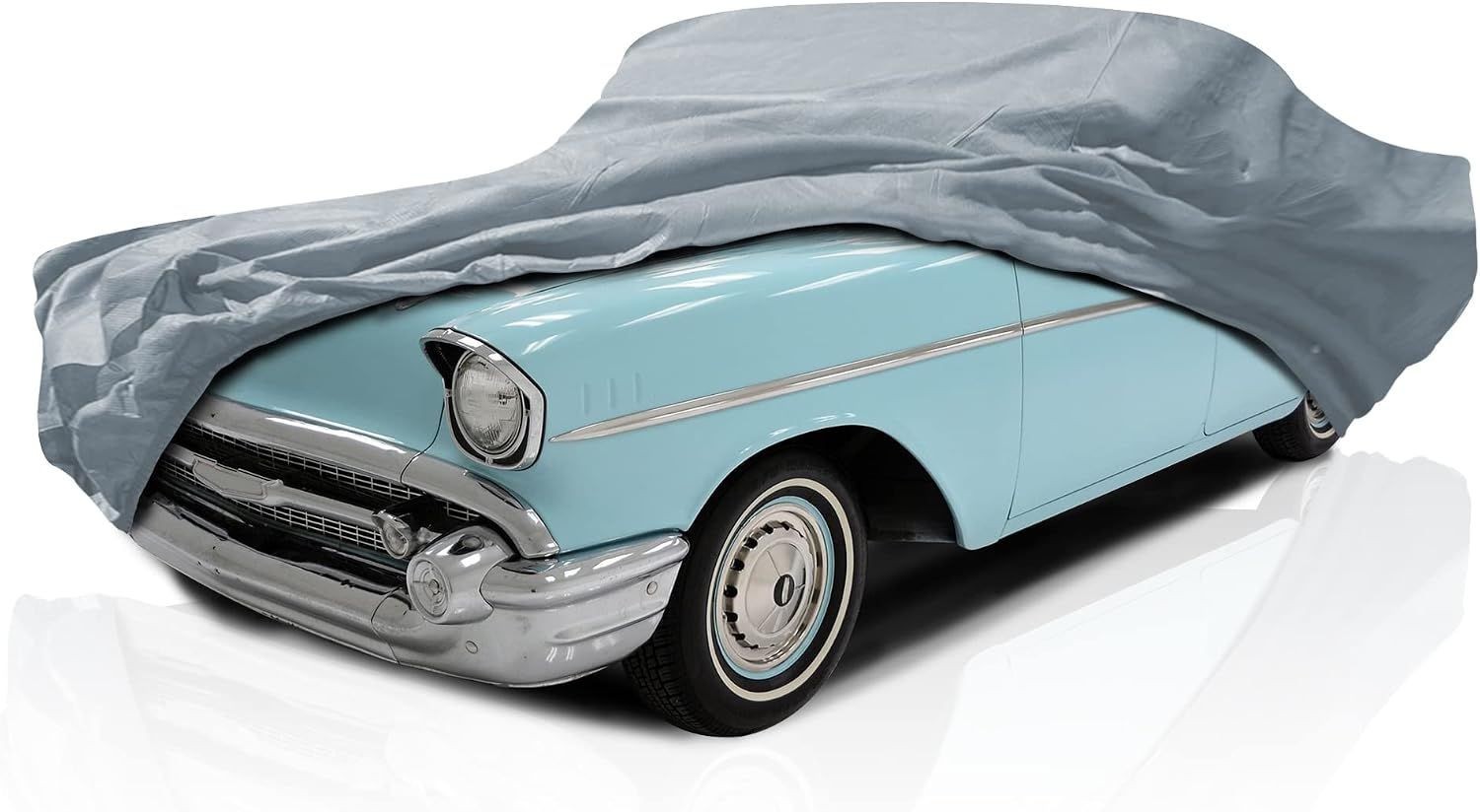 5-Layer Gray Car Cover for 1954 1955 Oldsmobile 88 Sedan 4-Door, All-Weather Shi