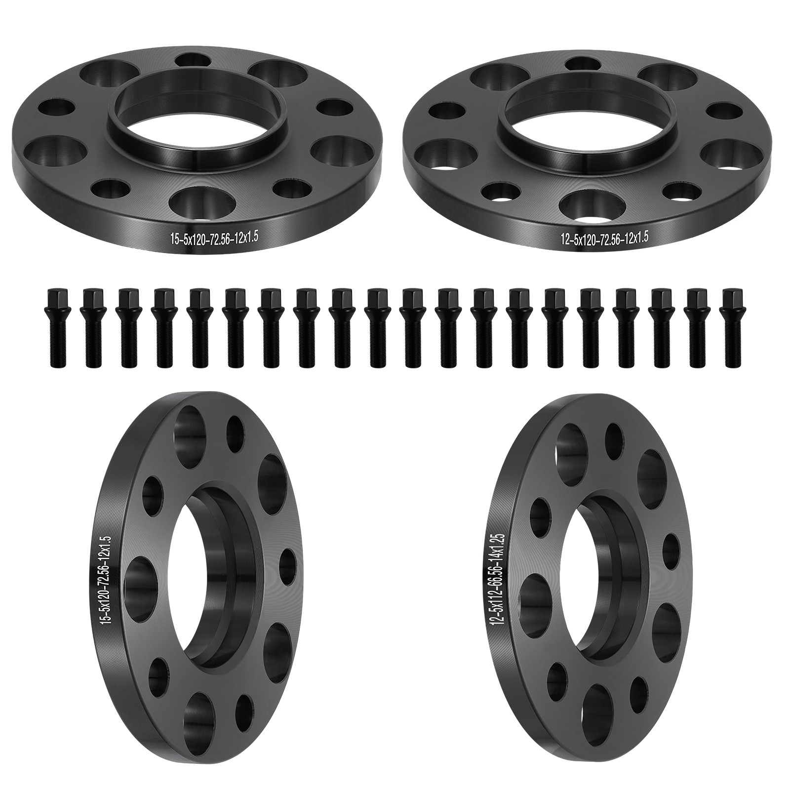2x12mm & 2x15mm 5x120 Hubcentric Wheel Spacers 72.56mm CB For 1998-1999 BMW 318i