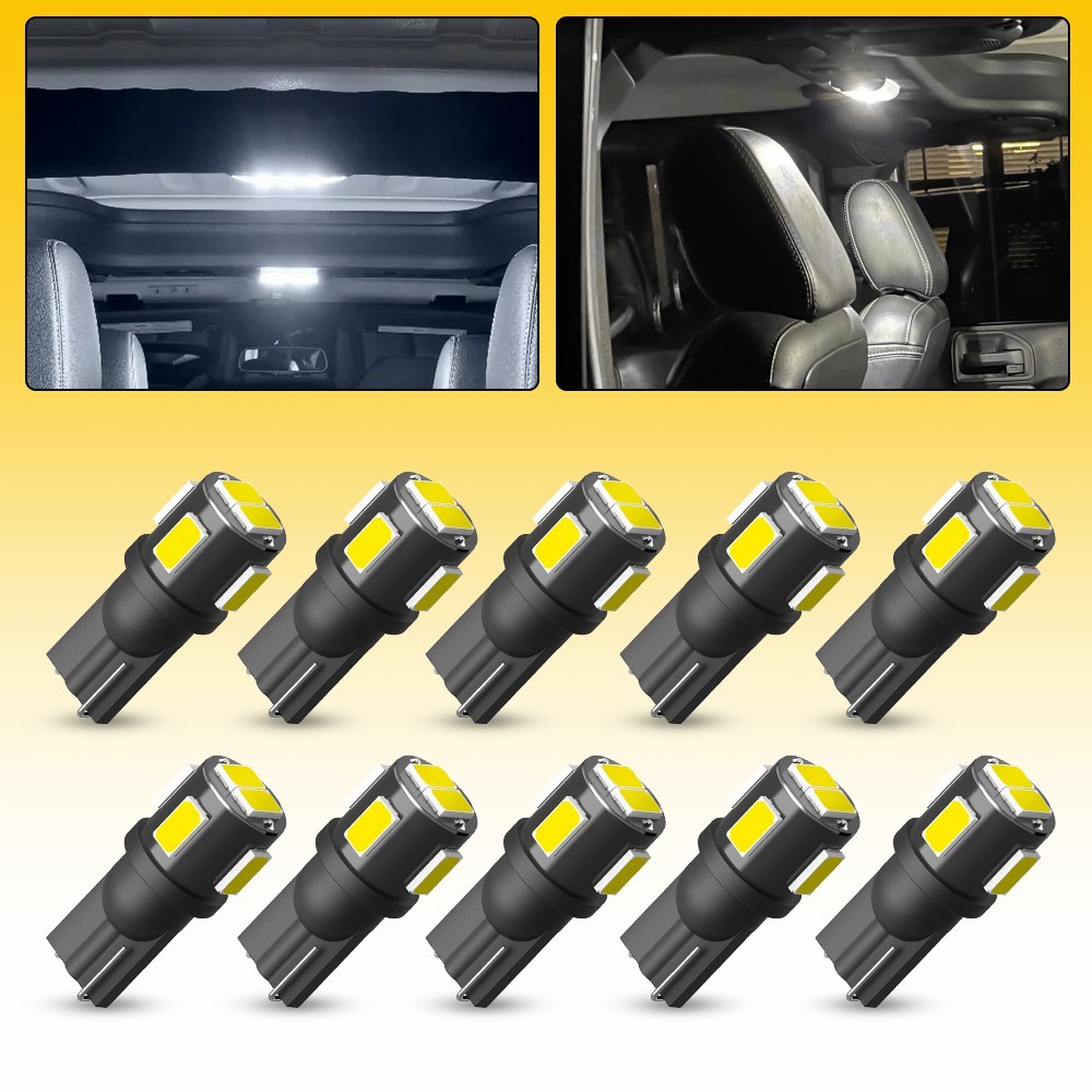 10x 6500K White T10/921/194 42SMD LED Interior RV Camper Trailer Light Bulbs 12V