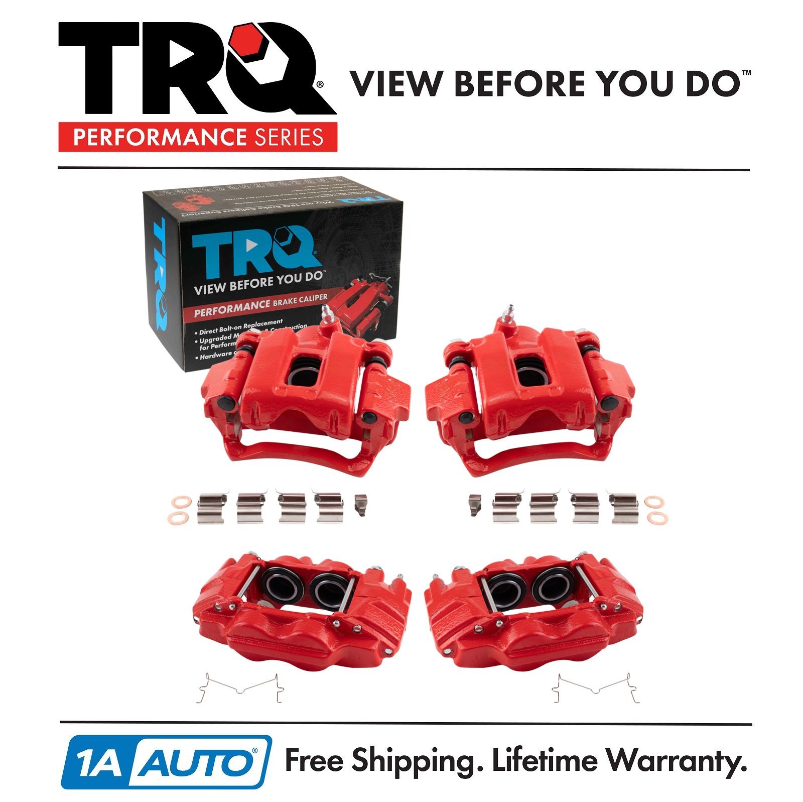 TRQ Performance Brake Caliper Set Performance For 03-09 4Runner 07-14 FJ Cruiser