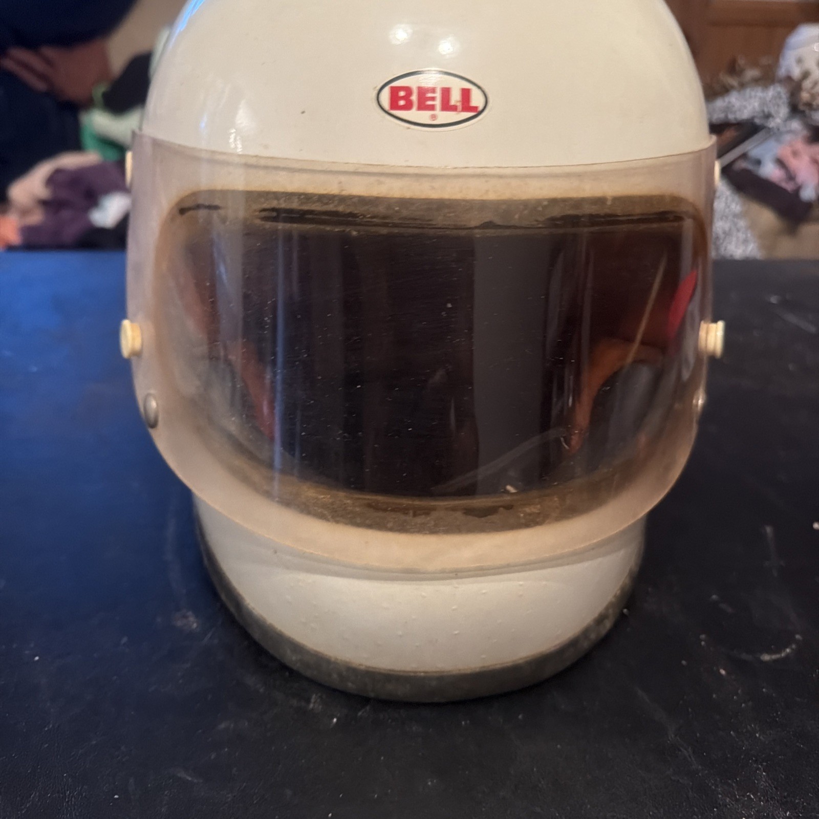Bell Star Helmet 1970 Size 7 3/8 White Full Face Vintage 70s Bell Star Helmet 1970 Size 7 3/8 White Full Face Vintage 70s