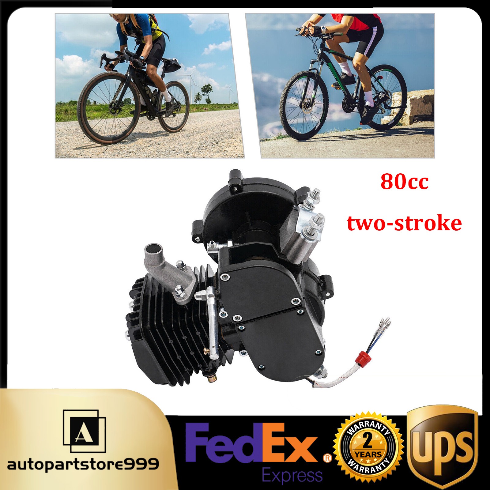 2-Stroke 80CC Bicycle Motor Kit Bike Motorized Petrol Gas Powered Engine SetUS