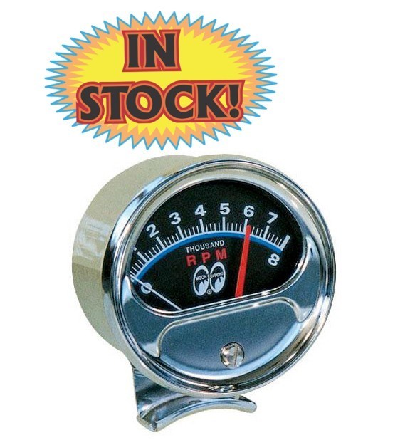 Mooneyes MPG5000TM - MOON 8000 RPM Half-Sweep Tachometer - Black Face