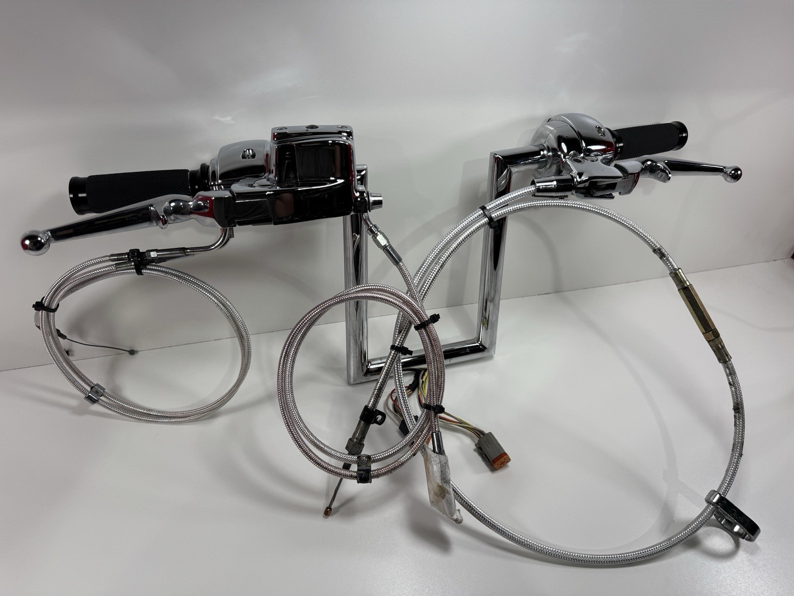 96-03 Harley Sportster XL1200 Ape Bars Handlebar Assembly with Controls CHROME