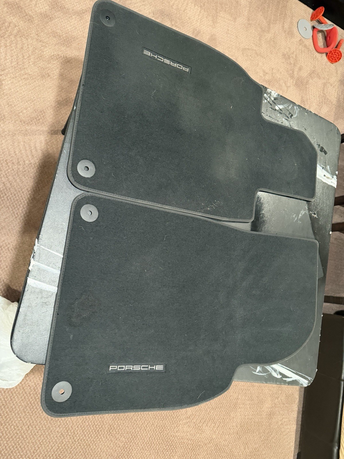 Porsche Floor Mats with Nubuck Edging (Set of 2, Black, Left-Hand Drive) Porsche Floor Mats with Nubuck Edging (Set of 2, Black, Left-Hand Drive)