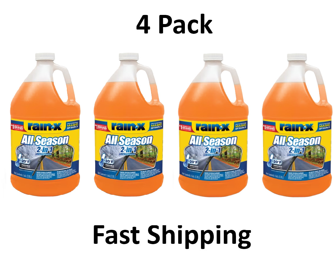 Rain-X 2-in-1 All-Season Windshield Washer Fluid, 1 Gal 4 Pack Rain-X 2-in-1 All-Season Windshield Washer Fluid, 1 Gal 4 Pack