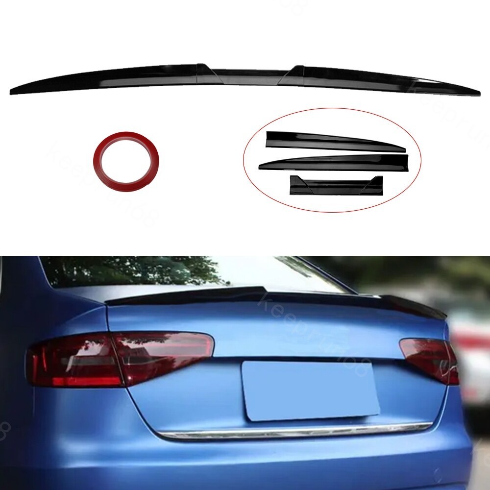 Gloss Black Rear Trunk Spoiler Lip Tail Roof Wing For Audi A1 A3 A4 A5 A6 A7 A8