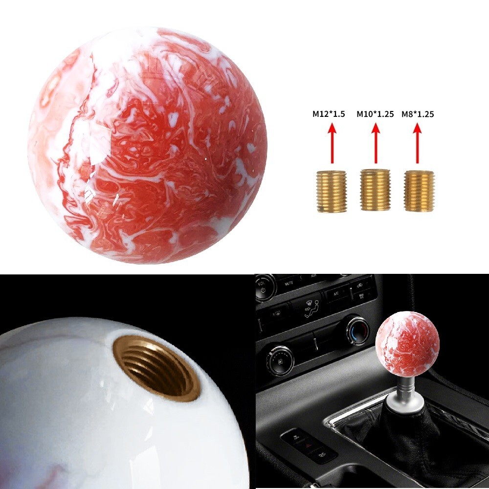 Universal JDM Orange Marble Style Round Ball Manual Gear Shift Knob Shifter Universal JDM Orange Marble Style Round Ball Manual Gear Shift Knob Shifter