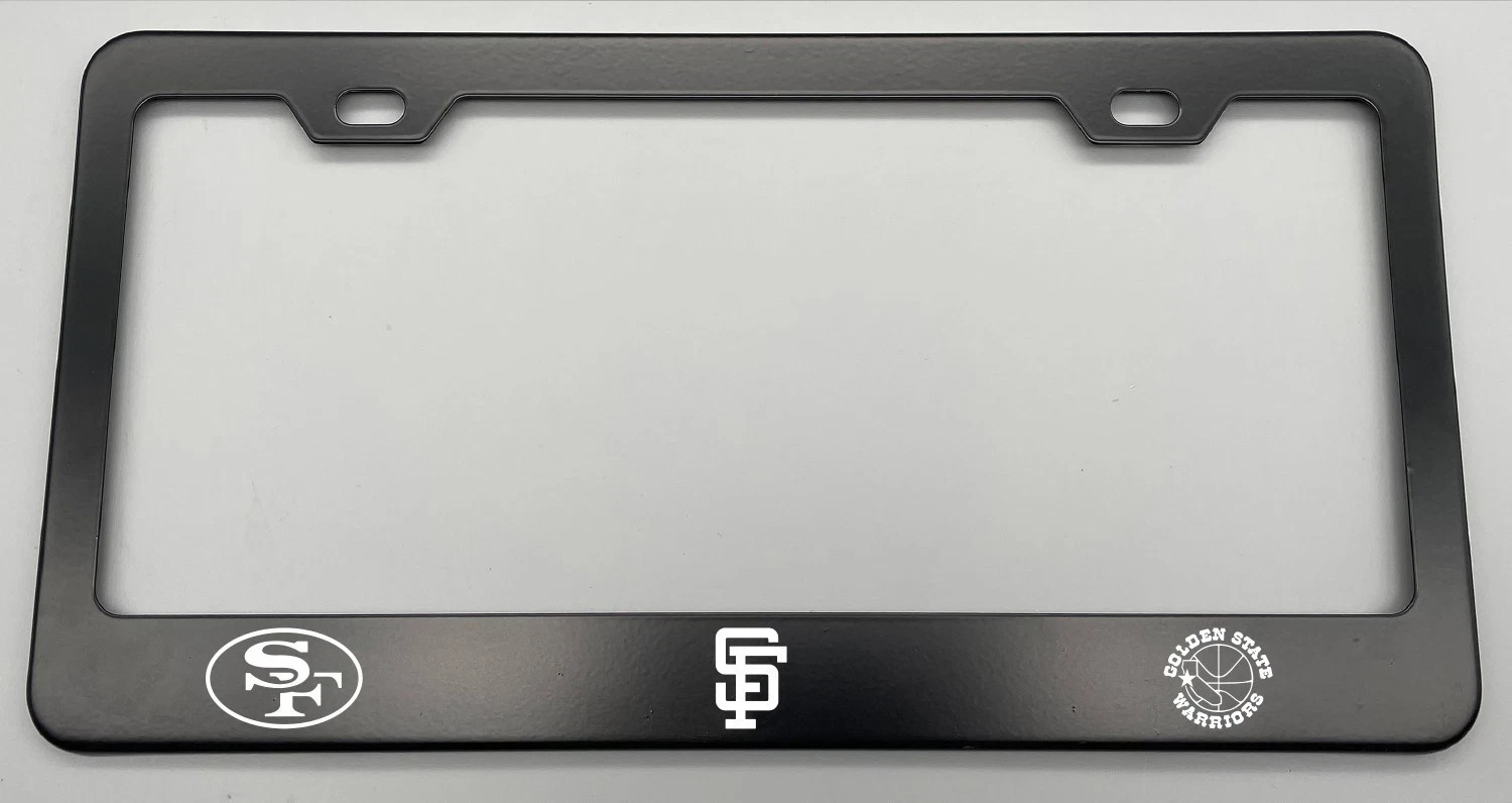 Custom Laser Engraved Black License Plate Frame SF San Francisco Giant Custom Laser Engraved Black License Plate Frame SF San Francisco Giant