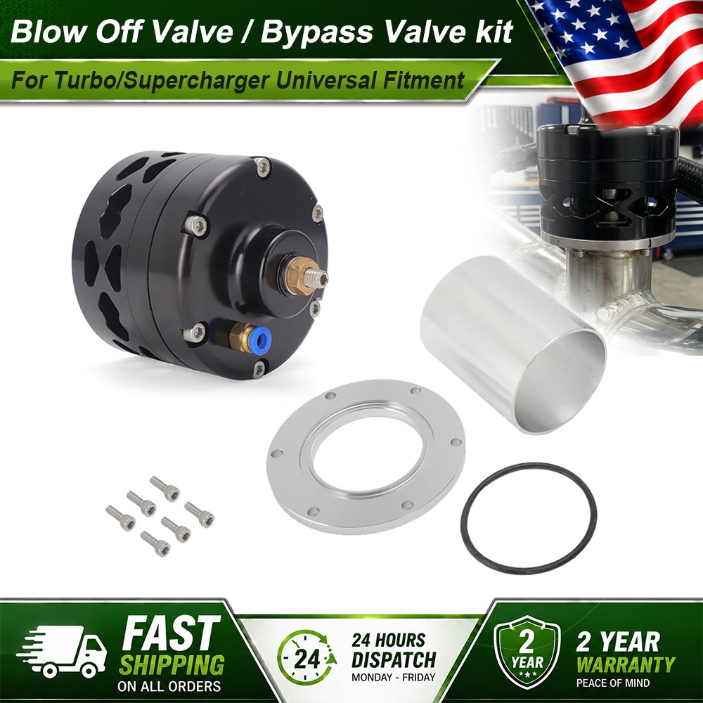 Universal 60mm Billet BOV Blow Off Valve Black Anodized w/ Aluminum Flange