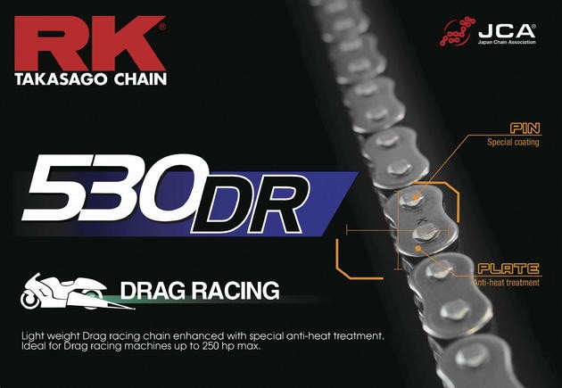 RK 530 DR Drag Racing Non-Sealed Heavy Duty Chain 170 Links