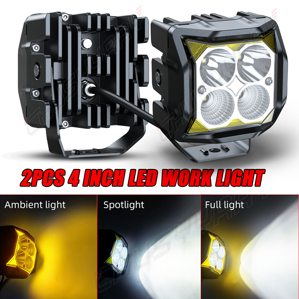 2PCS 50W LED Work Light Truck OffRoad Tractor Flood Lights Lamp Square 4\